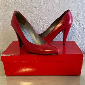 Vintage Charles Jourdan Red Patent Leather Heels